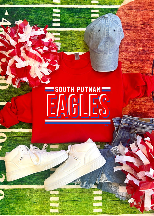 South Putnam - Tripple Threat Eagles Crew Sweatshirt (SPIRIT1140-DTG-SS)
