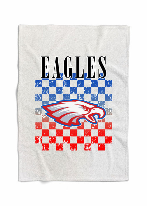 South Putnam - Eagles Checkered Mascot Sweatshirt Blanket (SPIRIT1064-SSBLANKET)